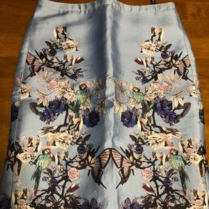 J. Crew hummingbird floral silk skirt